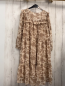 Preview: Zara  Kleid  Gr. 134  beige braune Blumen goldene Glitzerpunkte 