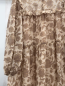 Preview: Zara  Kleid  Gr. 134  beige braune Blumen goldene Glitzerpunkte 
