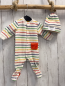 Preview: 2tlg Chicco Strampler + Mütze Gr. 50  weiß bunte Streifen Nicky
