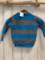 Preview: Orsolino  Pullover  Gr. 86  grau blaue Streifen Strick Augen + Zähne 