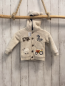 Preview: Nutmeg Strickjacke  Gr. 86  beige Tiere Trecker Kapuze mit Ohren blaues Teddyfutter 