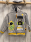 Preview:   Sweatjacke  Gr. 86  hellgrau Kapuze Bagger Schrift gelber Bund 