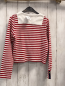Preview: Petit Bateau  Langarmshirt  Gr. 134  rot weiße Streifen weißer Kragen 