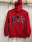 Preview: GAP  Pullover  Gr. 158  rot Kapuze blaue Schrift mit weißem Rand 