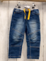 Preview:   Hose  Gr. 86  blau Jeans hellgrauer Strickbund mit gelber Kordel