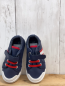 Preview:   Schuhe  Gr. 24  blau rote Schnürsenkel weiße Sohle 