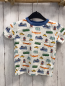 Preview: Alana  T-Shirt  Gr. 92  weiß bunte Fahrzeuge hellblauer Bund 