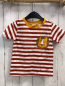 Preview: Alana  T-Shirt  Gr. 92  rost weiße Streifen Löwenkopf mais Bund 