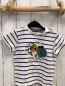 Preview:   T-Shirt  Gr. 92  weiß blaue Streifen Wal mit Rucksack