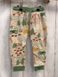 Preview: Alana  Jogginghose  Gr. 86  beige Bauernhofmotive hellgrüner Bund mit Kordel