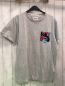 Preview: Tommy Hilfiger  T-Shirt  Gr. 164/170  grau schwarze Brusttasche mit pink Flamingoe hellblauen Blättern