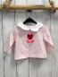 Preview: Jacadi Langarmshirt Gr. 68  rosa weißer Kragen Blume