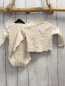 Preview: 2tlg zara Body + Strickjacke Gr. 68  beige Lochmuster Blumen