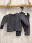 Preview: 2tlg zara Langarmshirt + Leggings Gr. 74  grau Lochmuster Blumen