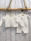 Preview: 2tlg zara Playsuit + Strickjacke Gr. 62  weiß Lochmuster