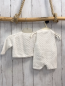 Preview: 2tlg zara Playsuit + Strickjacke Gr. 62  weiß Lochmuster