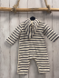 Preview: Petit Bateau  Overall Gr. 68  weiß blaue Streifen gefüttert Kapuze 