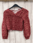Preview: Zara  Langarmshirt Gr. 158  weinrot beige Blumen gesmokt 