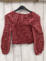 Preview: Zara  Langarmshirt Gr. 158  weinrot beige Blumen gesmokt 