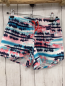 Preview: Esprit  Badeshorts  Gr. 140  weiß türkis  rosa Streifen schwarze Palmen 