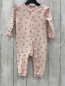 Preview: H&M  Schlafanzug  Gr. 68  rosa Streifen Lochmuster Blumen pink umhäkelt 