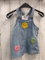 Preview: H&M Trägerrock Gr. 74  blau Jeans bunte Plüschbilder 