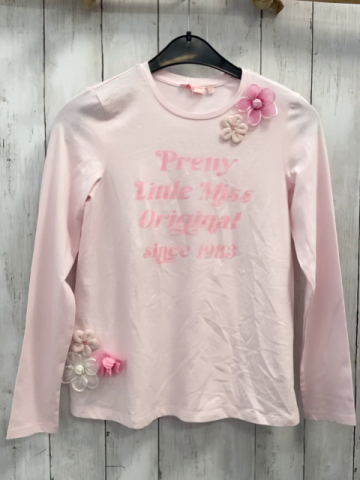 Orginal Marines  Langarmshirt Gr. 146/152  rosa mit Glitzerschrift Rosetten 