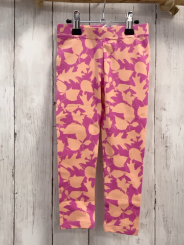   Leggings Gr. 98  pink apricot Blätter 