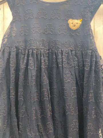 Steiff Kleid Gr. 98  blau Tüllüberkleid Bären