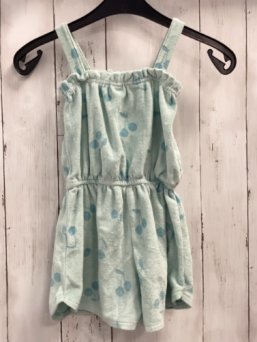 H&M Playsuit  Gr. 110  hellblau Kirschen Frottee 