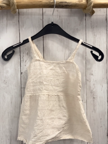 Zara  Sommerbluse  Gr. 98  creme Blumen Lochstickerei