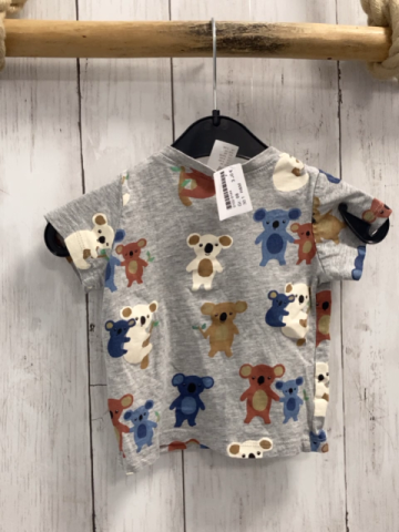 H&M  T-Shirt  Gr. 68  hellgrau bunte Bären