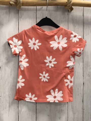 H&M  T-Shirt  Gr. 86  hellrot weiße Blumen 