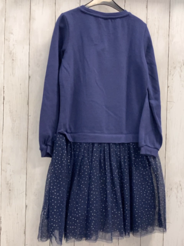   Kleid  Gr. 134  blaues Oberteil mit Elsa Tüllrock mit silber Glitzerpunkten 