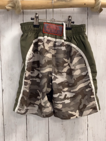   Badeshorts  Gr. 116  grau hellgrau braun gemustert Affe 