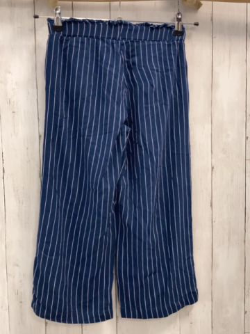   Hose  Gr. 146  blau hellgraue Streifen 3/4 lang 