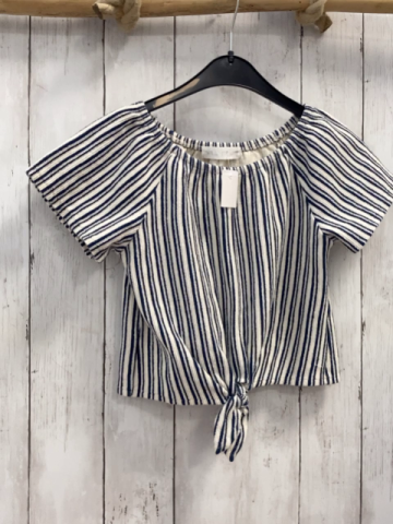 Zara  Sommerbluse  Gr. 122  blau weiße Streifen 