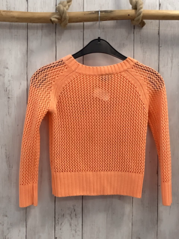 KappAhl  Pullover  Gr. 128  orange Strick Lochmuster 