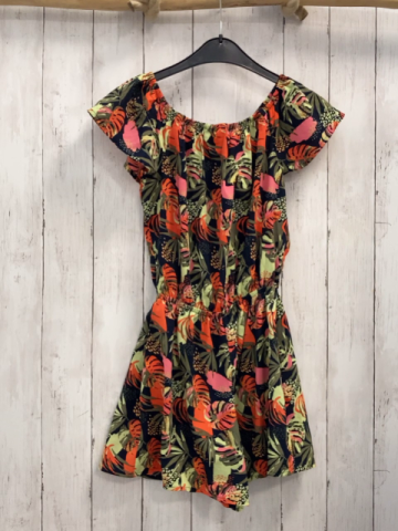 Name it  Playsuit  Gr. 146  schwarz bunte Blätter 