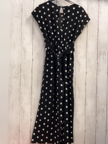 Zara  Jumpsuit Gr. 140  schwarz Rippen weiße Punkte 