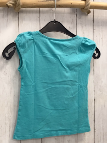  T-Shirt Gr. 116  türkis Schrift Schmetterlinge