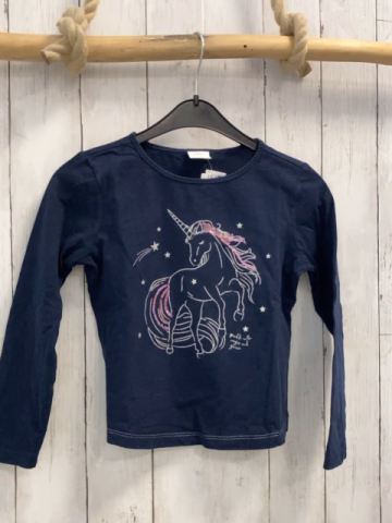 S´Oliver Langarmshirt Gr. 128  blau Einhorn