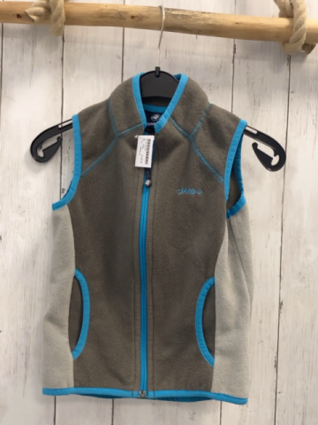 Jako-o Weste Gr. 104  grau hellgrau blauer Bund