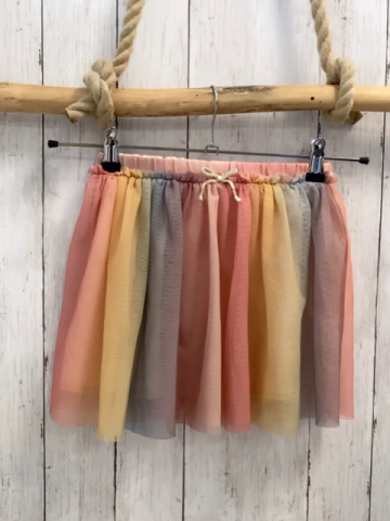 H&M Rock Gr. 110  bunte Tüllstreifen 