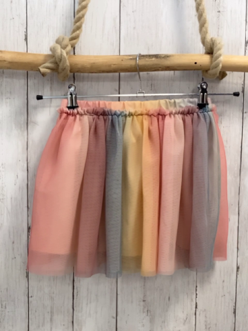 H&M Rock Gr. 110  bunte Tüllstreifen 