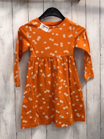   Kleid  Gr. 110  orange weiße Blumen 