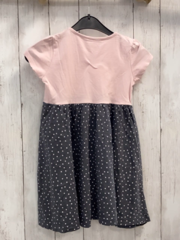   Kleid  Gr. 110  rosa Oberteil mit Zebra grauer Rock mit weißen Punkten 