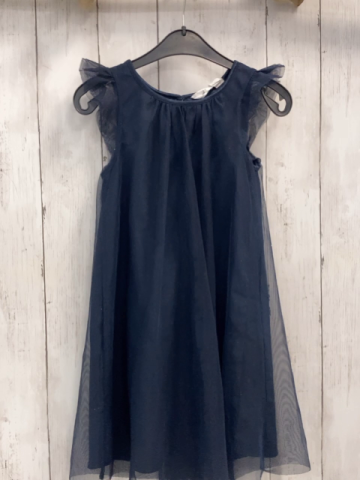 H&M  Kleid  Gr. 122  blau Tüllüberkleid mit Glitzerpunkten 