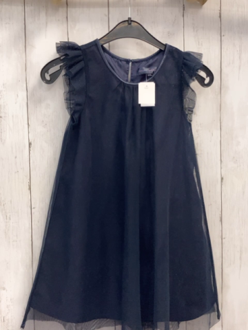   Kleid  Gr. 116  blau Tüllüberkleid mit Glitzerpunkten 