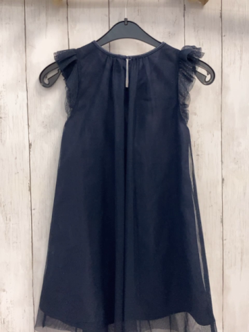   Kleid  Gr. 116  blau Tüllüberkleid mit Glitzerpunkten 